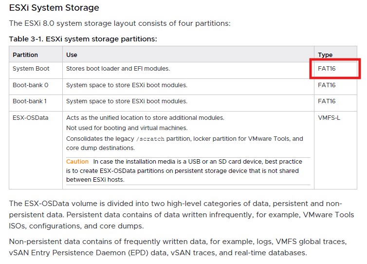 ESXi Upgrade table RAG08